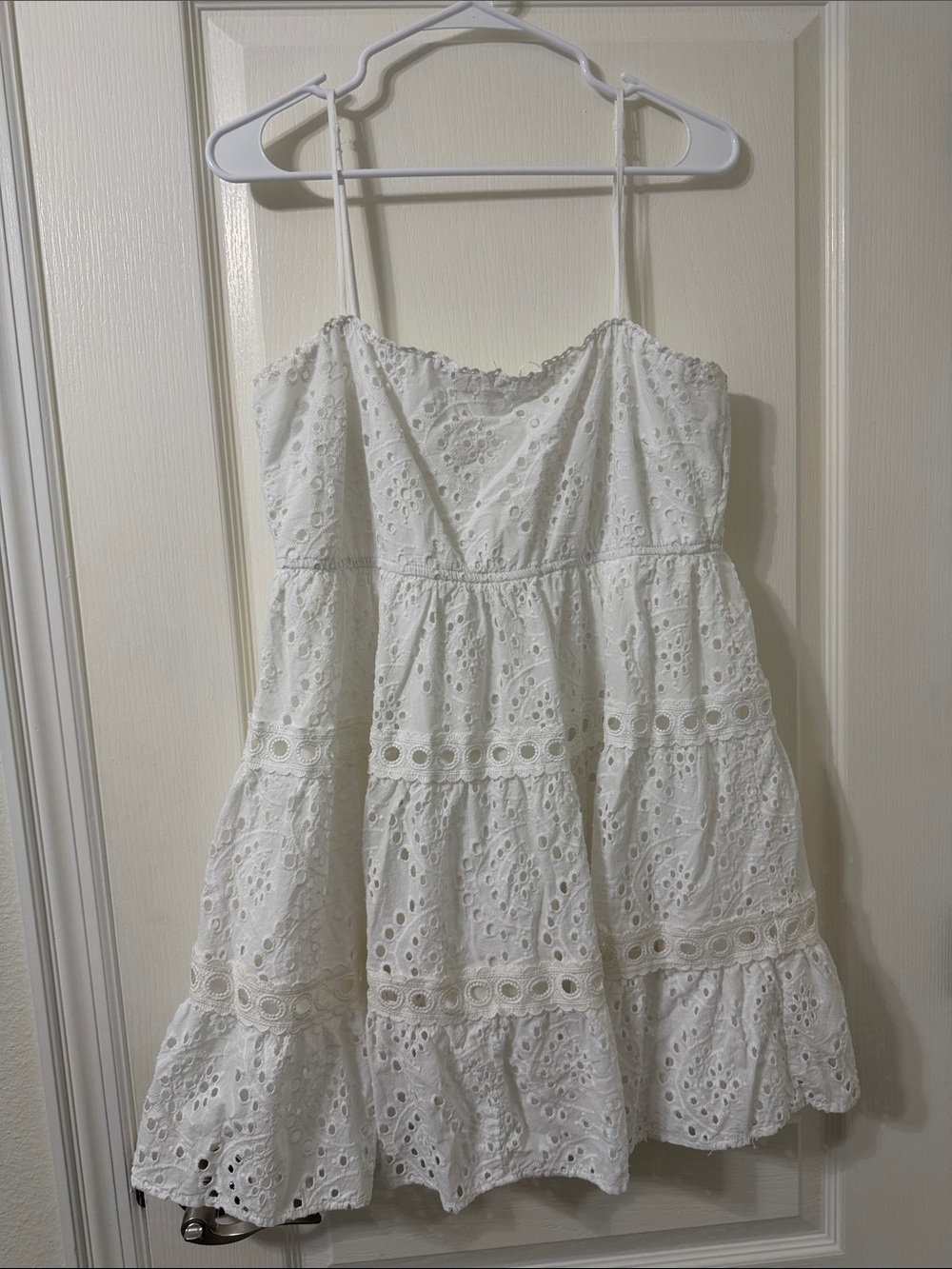 Altar'd State White Eyelet Tiered Sundress